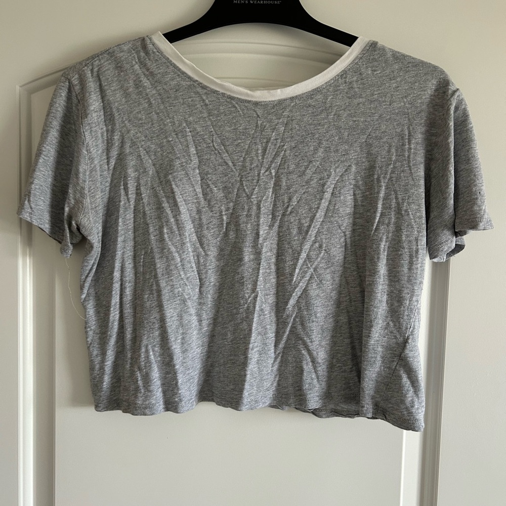 SO Gray Short Sleeve Crop T-Shirt